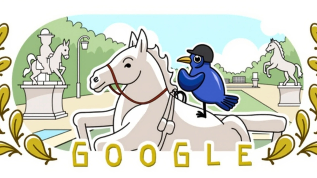 Google Doodle Honors Paris Paralympics 2024 Equestrian Events with 'Galloping for Gold'